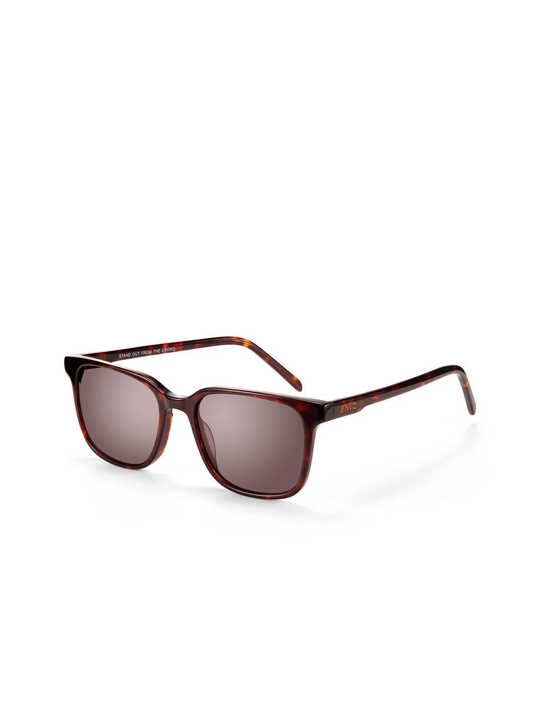 ZINVO Unisex Black Lens & Brown Rectangle Sunglasses with UV Protected Lens Price in India