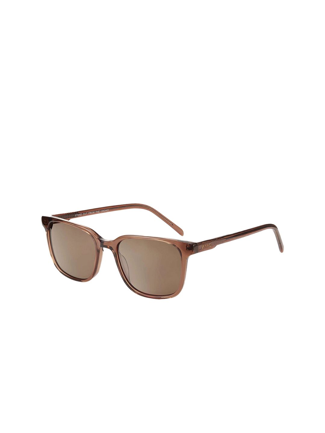 ZINVO Unisex Brown Lens & Brown Rectangle Sunglasses with UV Protected Lens Price in India