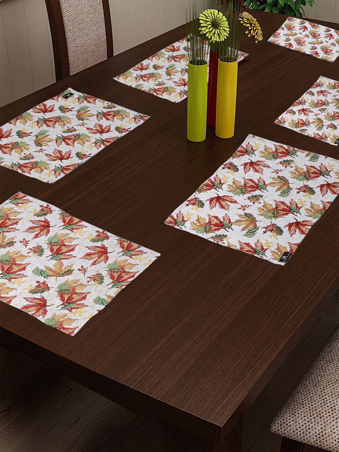 Arrabi Set of 6 Yellow Printed Table Placemats Price in India