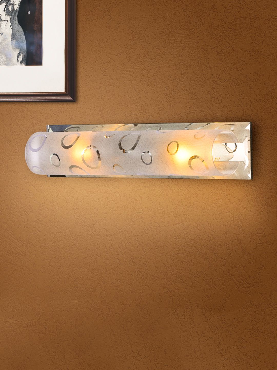 THE LIGHT STORE White & Steel-Toned Wall Lamp Price in India