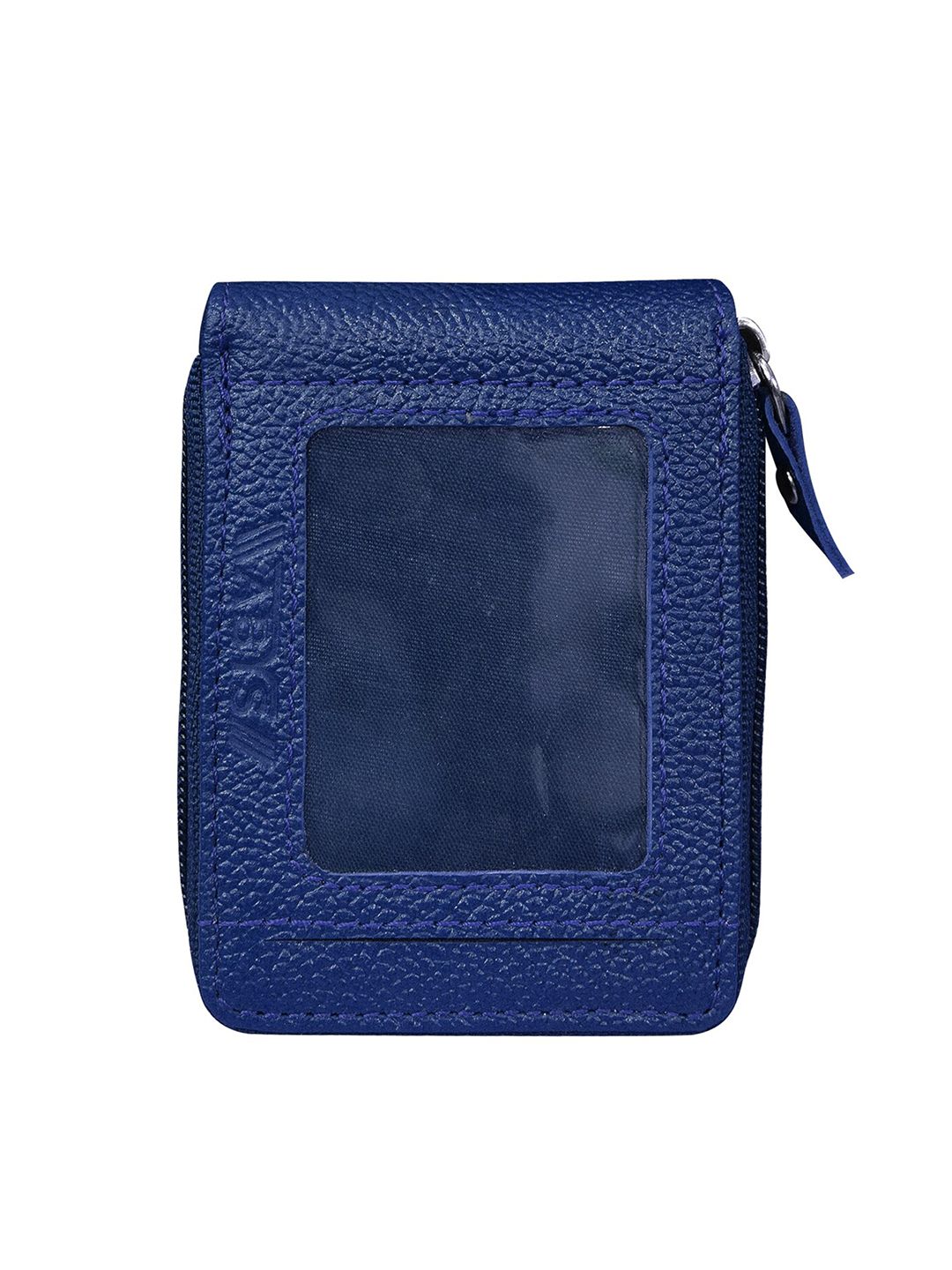 ABYS Unisex Blue Textured Leather Zip Around Wallet Price in India