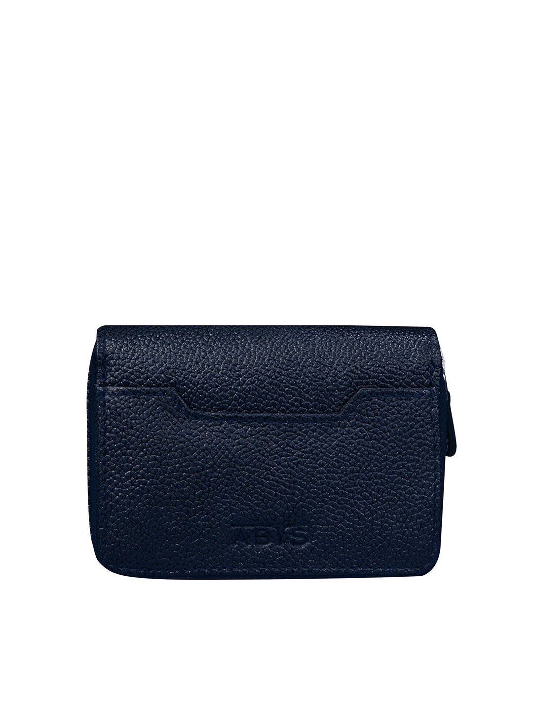 ABYS Unisex Blue & Gold-Toned Textured Leather Zip Around Wallet Price in India