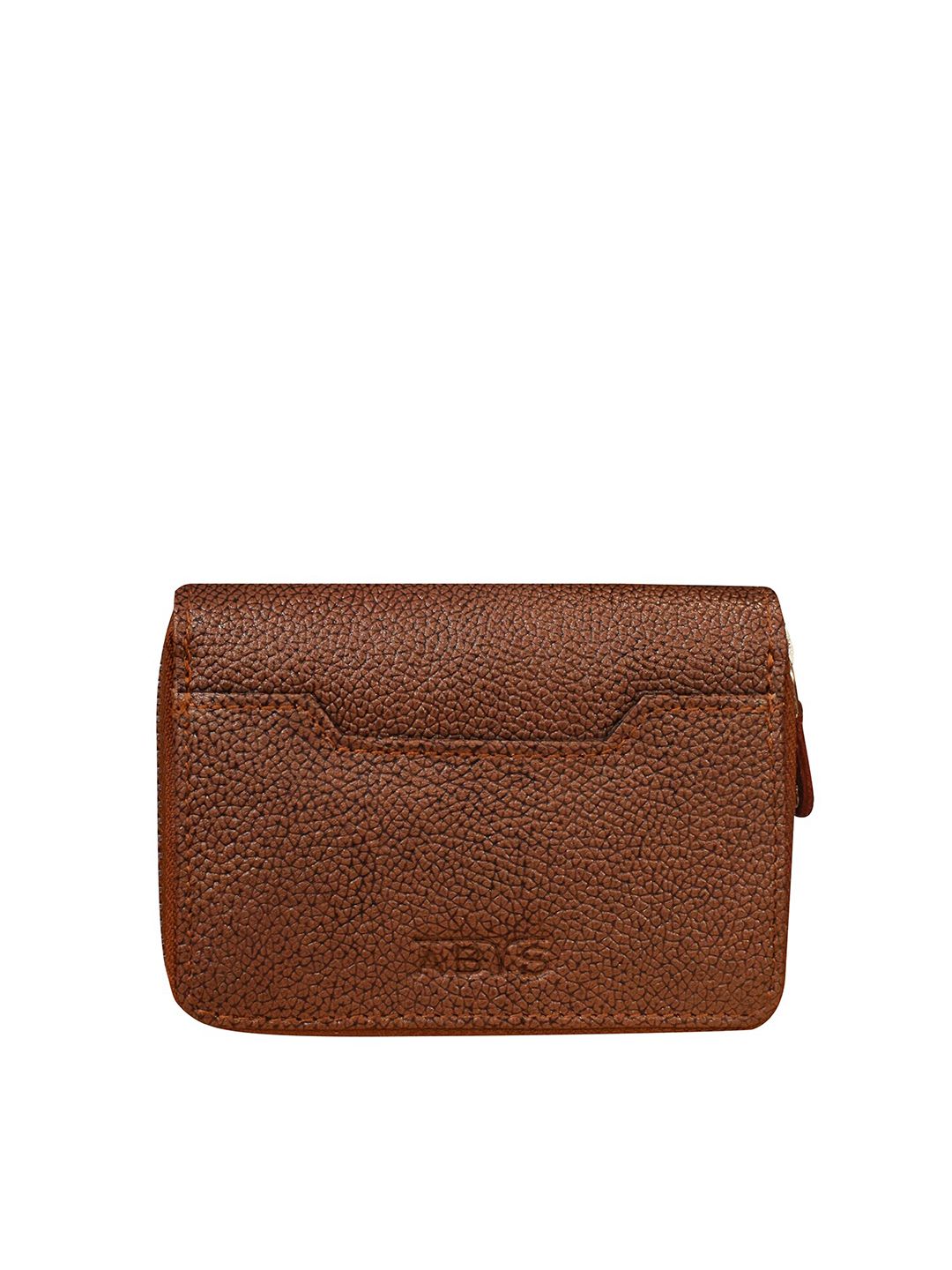 ABYS Unisex Tan Textured Leather Zip Around Wallet Price in India