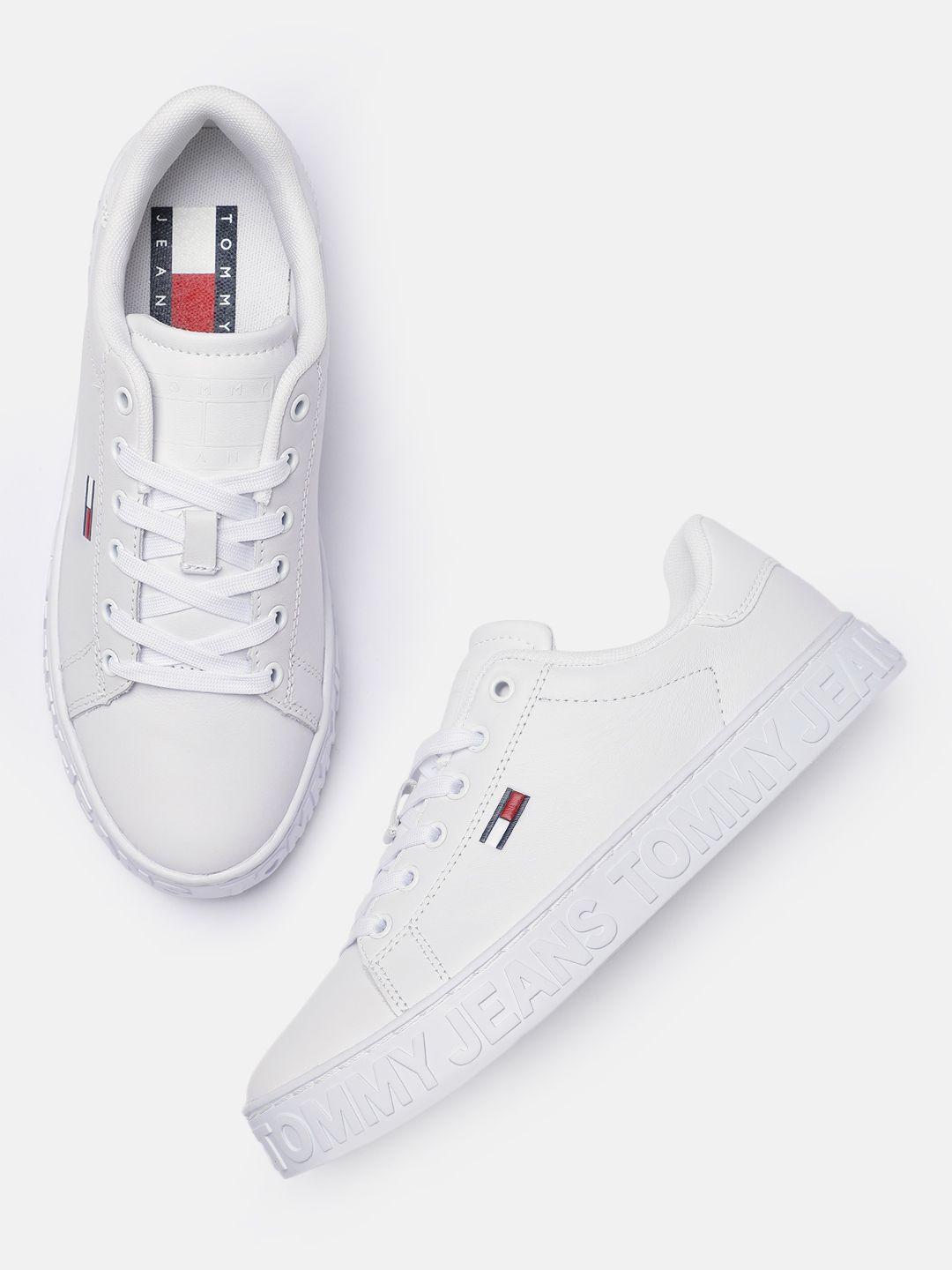 Tommy Hilfiger Women White Solid Sneakers Price in India