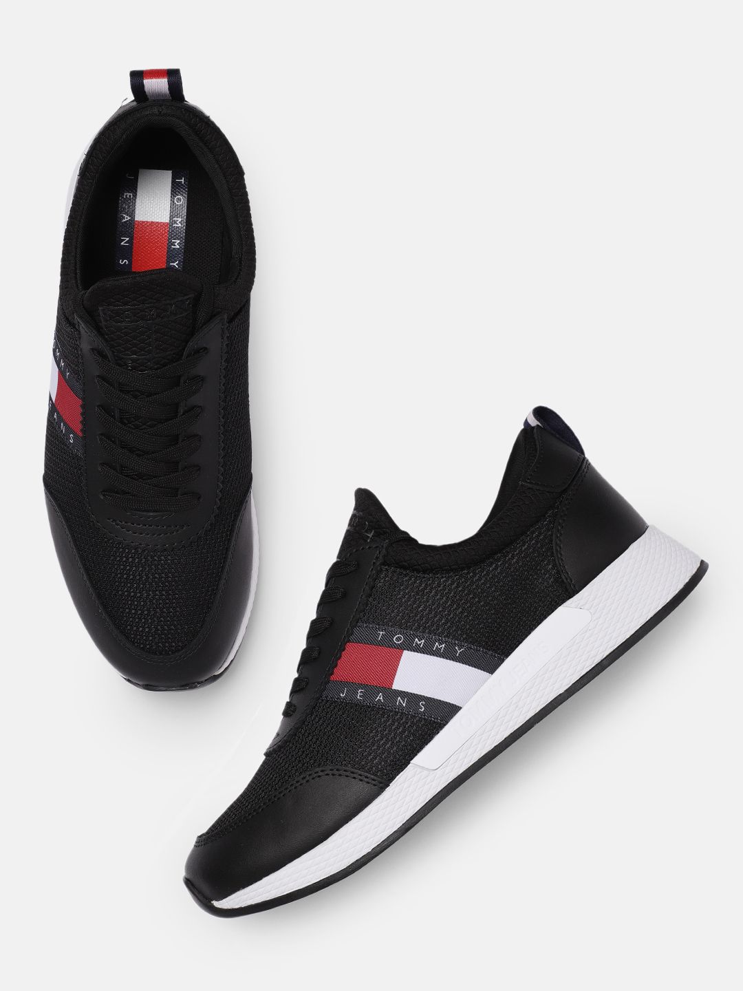 Tommy Hilfiger Women Black Solid Sneakers Price in India