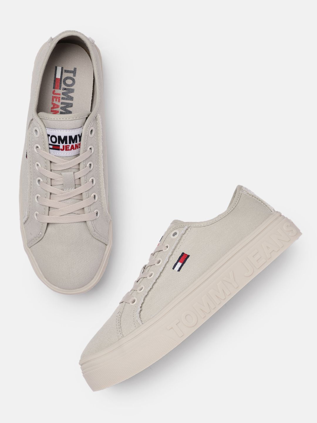 Tommy Hilfiger Women Light Beige Solid Sneakers Price in India