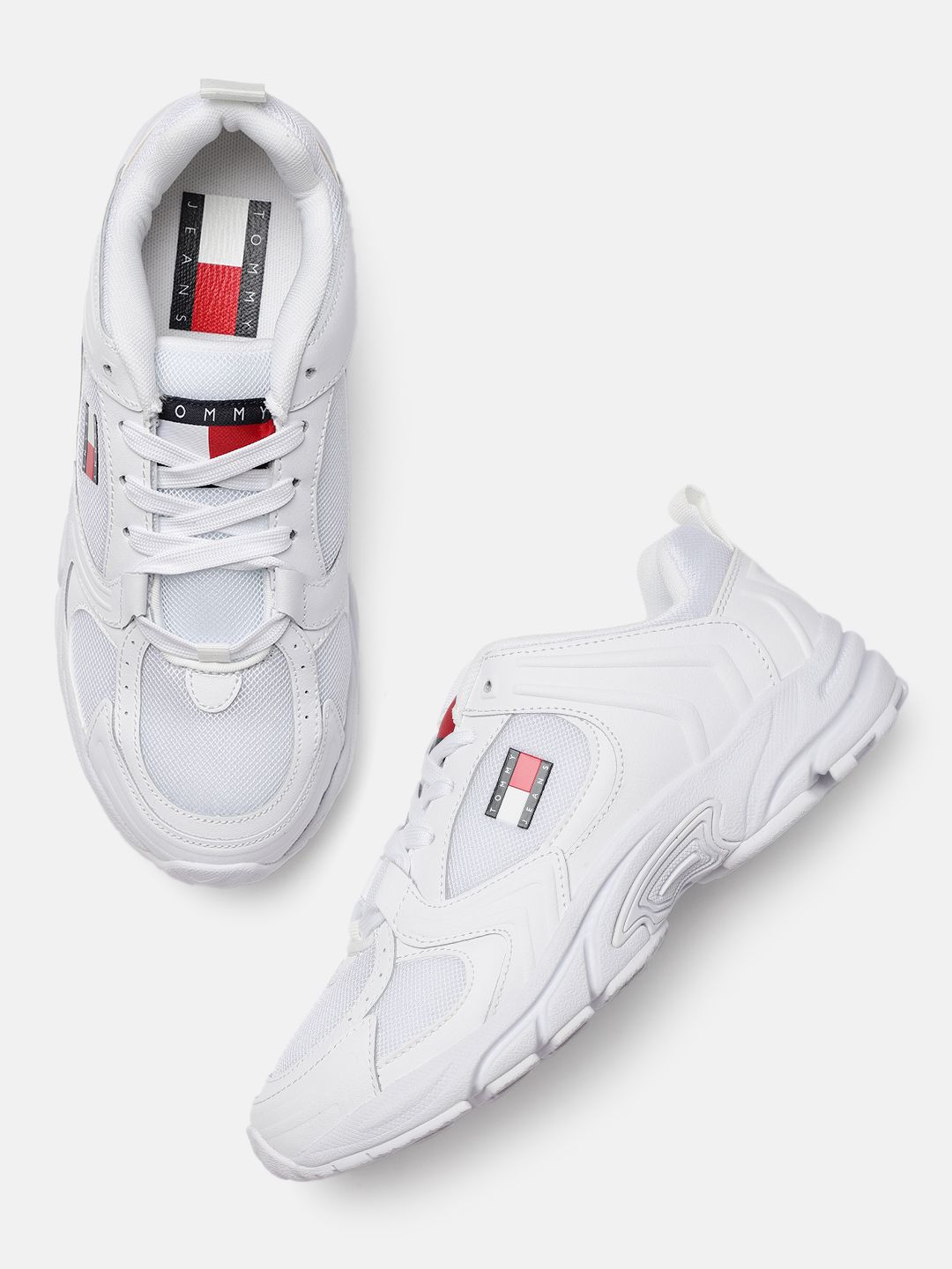 Tommy Hilfiger Women White Leather Sneakers Price in India