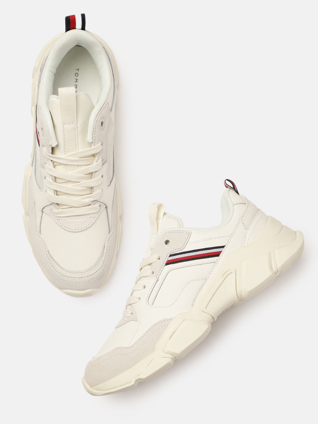 Tommy Hilfiger Women White Leather Sneakers Price in India