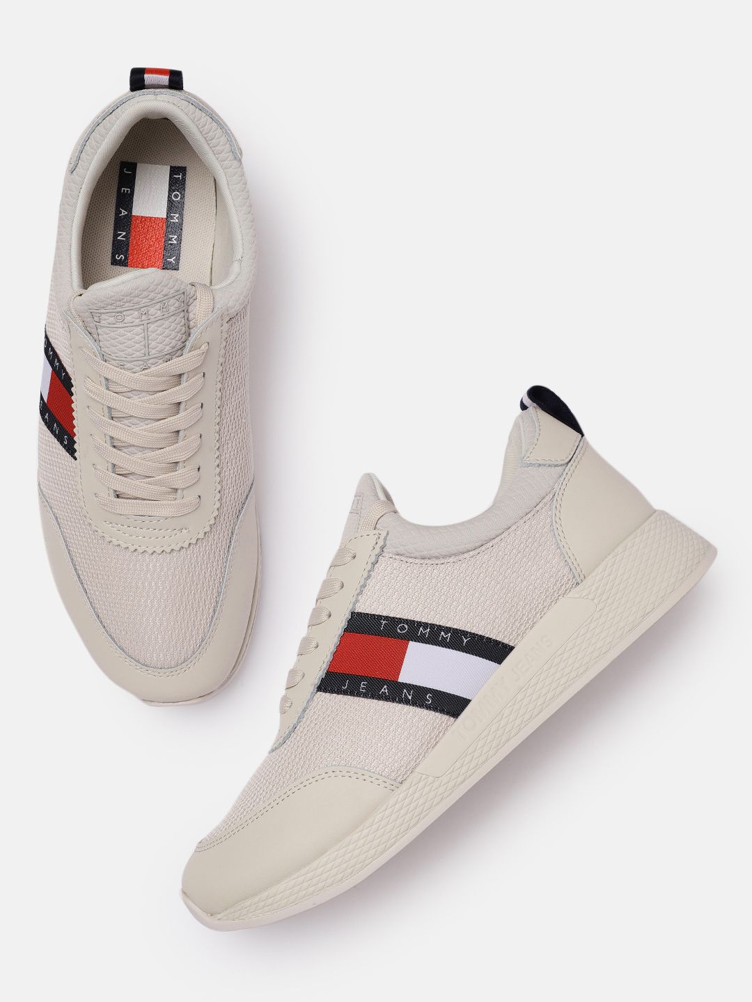 Tommy Hilfiger Women Beige Solid Sneakers Price in India