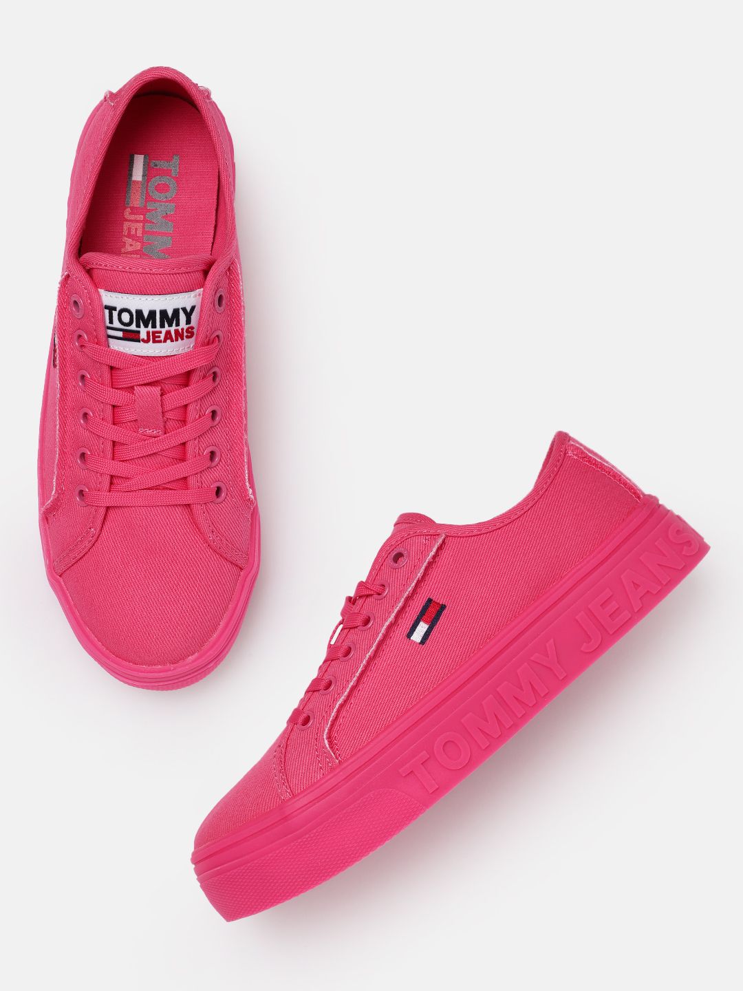 Tommy Hilfiger Women Pink Solid Sneakers Price in India