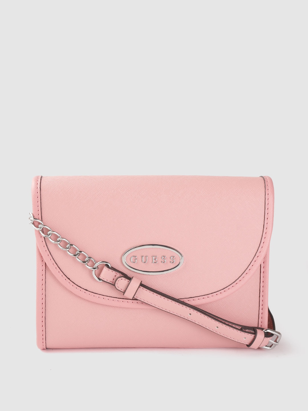 GUESS Women Pink Structured Sling Bag Price in India