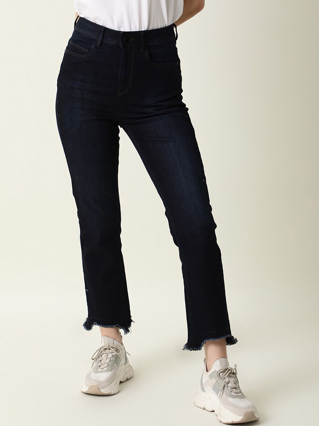 RAREISM Women Navy Blue High-Rise Jeans Price in India