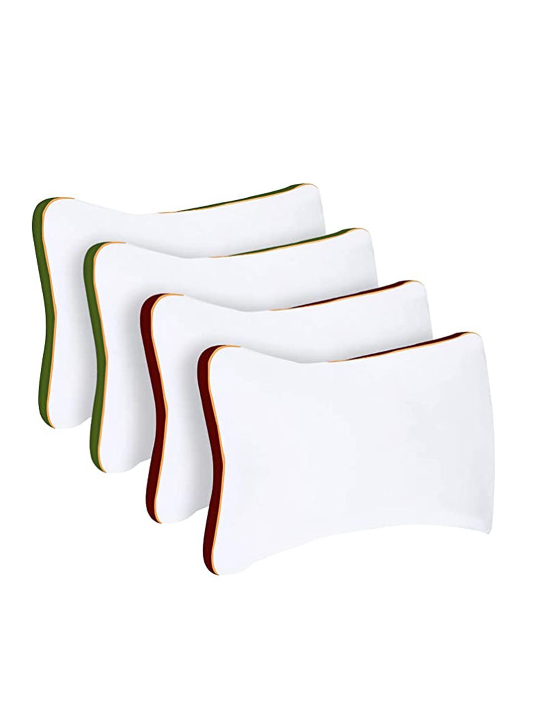 Sleepsia Set Of 4 White Solid Cotton Pillows Price in India