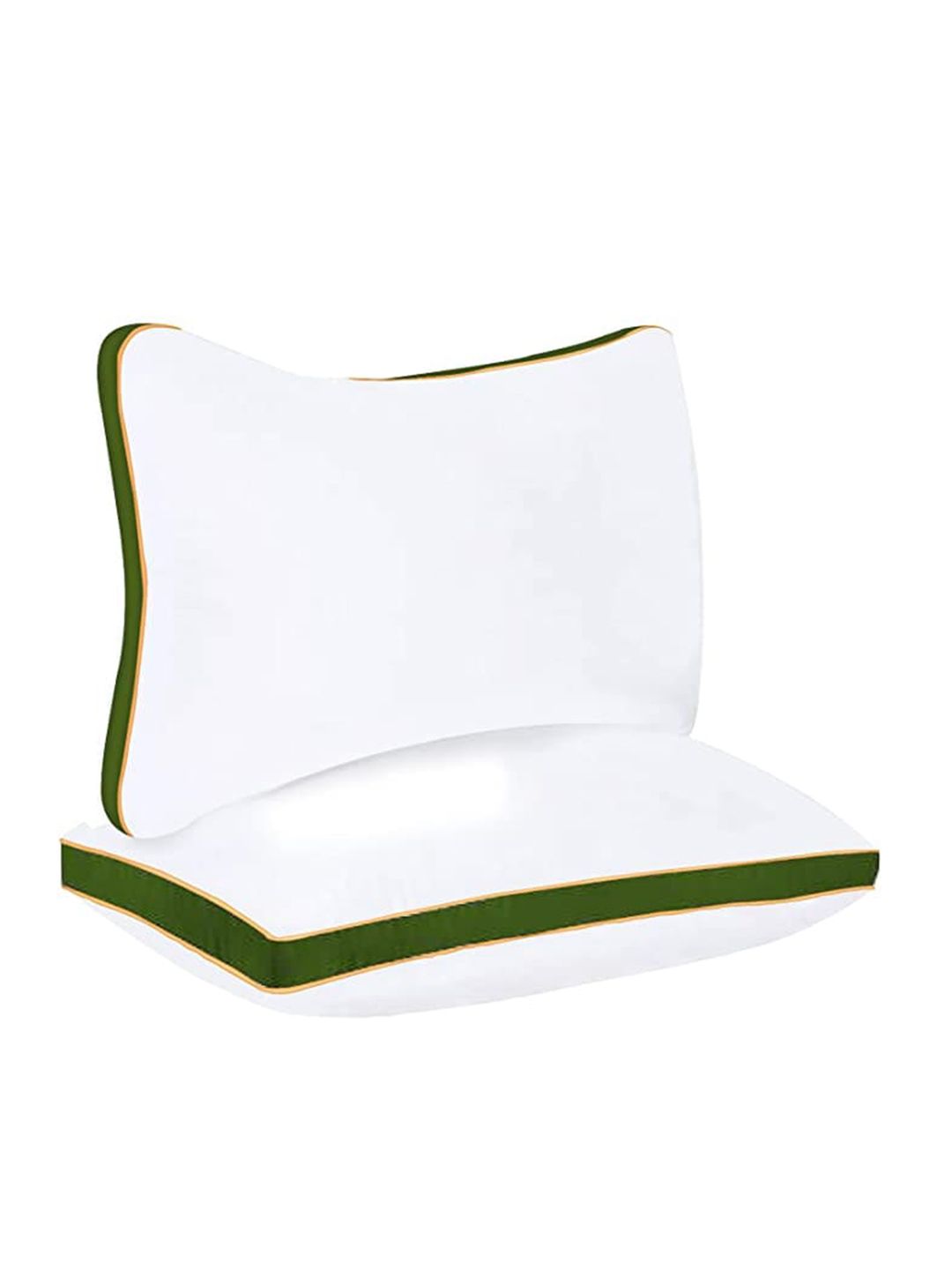 Sleepsia Set of 2 White & Green Solid Memory Foam Soft Bed Pillow Price in India