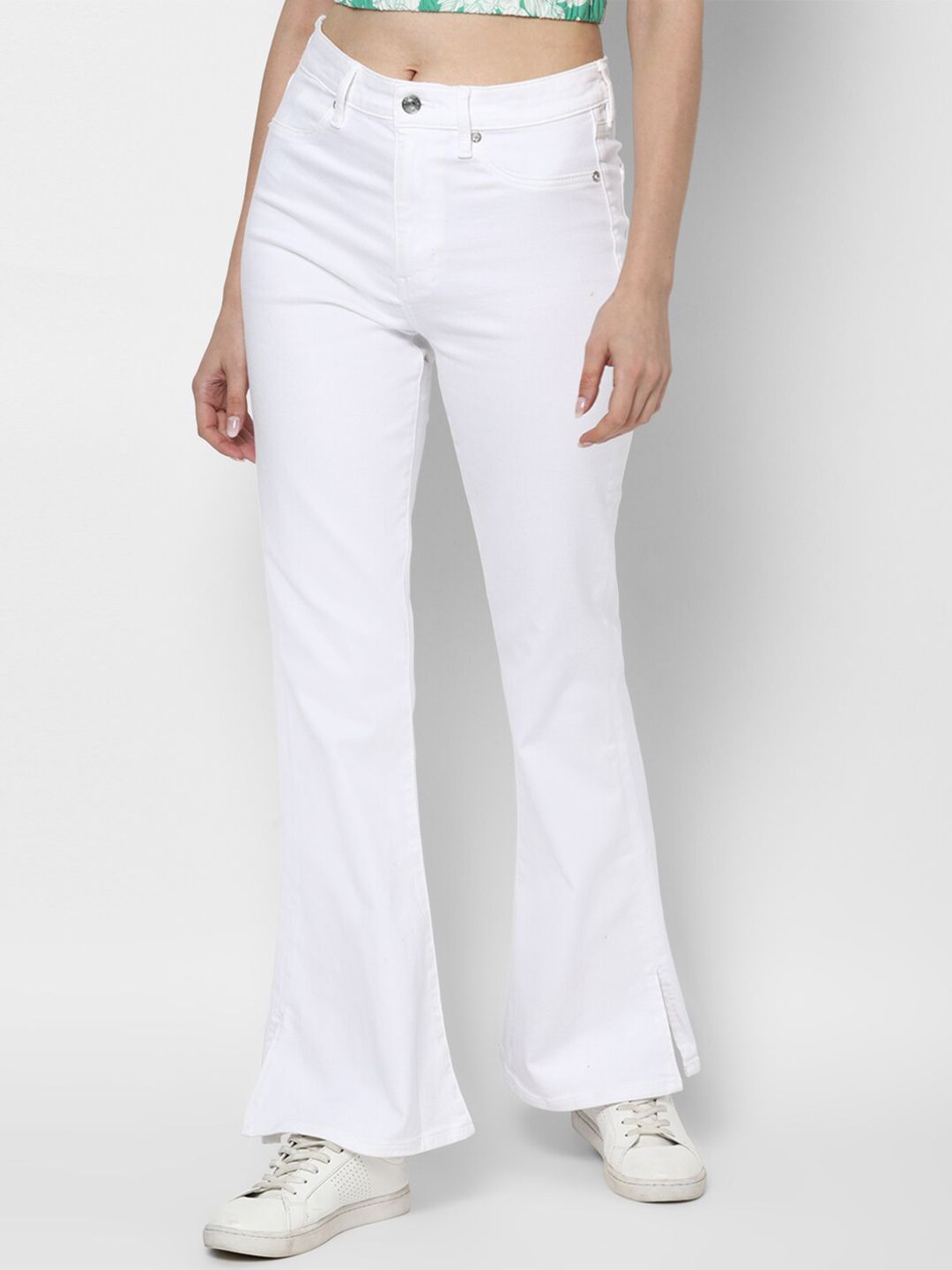 AMERICAN EAGLE OUTFITTERS Women White Slim Fit High-Rise Jeans Price in India