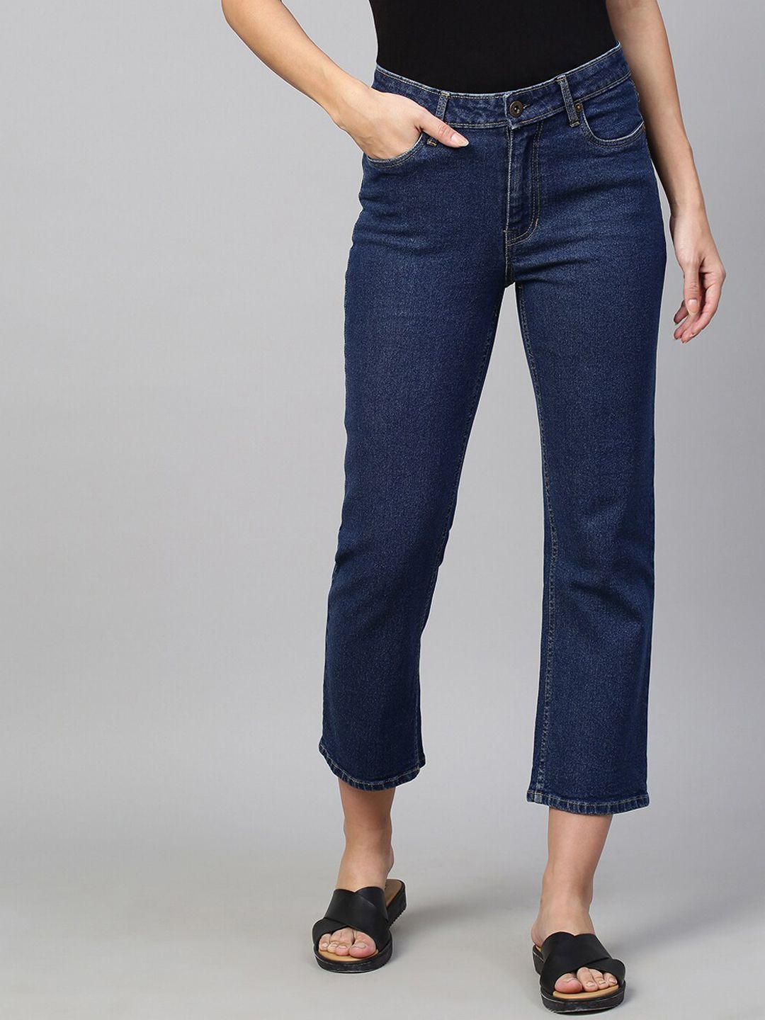 Chemistry Women Blue Straight Fit Jeans Price in India