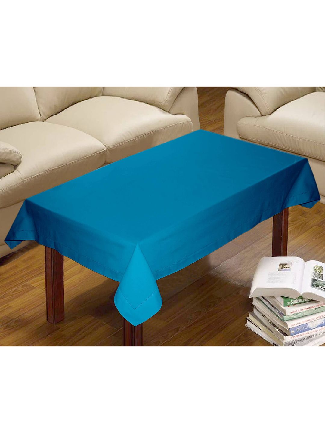 Lushomes Blue Solid Dining Table Cover Cloth Price in India