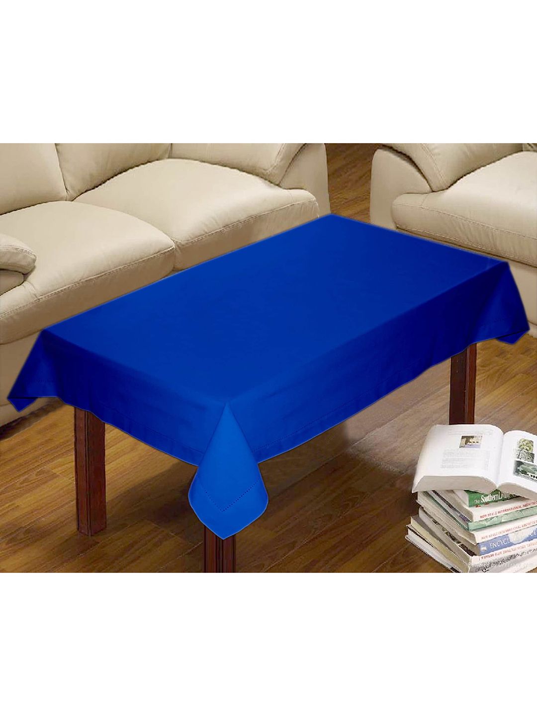 Lushomes Blue Solid Cotton 6-Seater Dining Table Cover Price in India