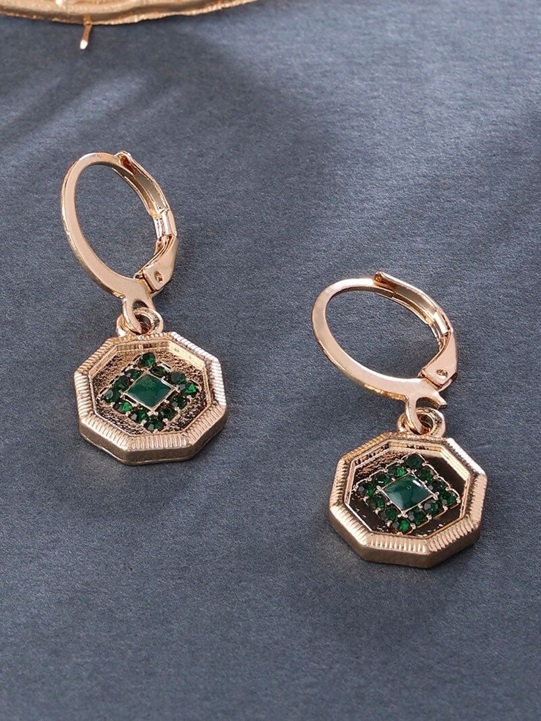 Accessorize Green Circular Drop Earrings Price in India