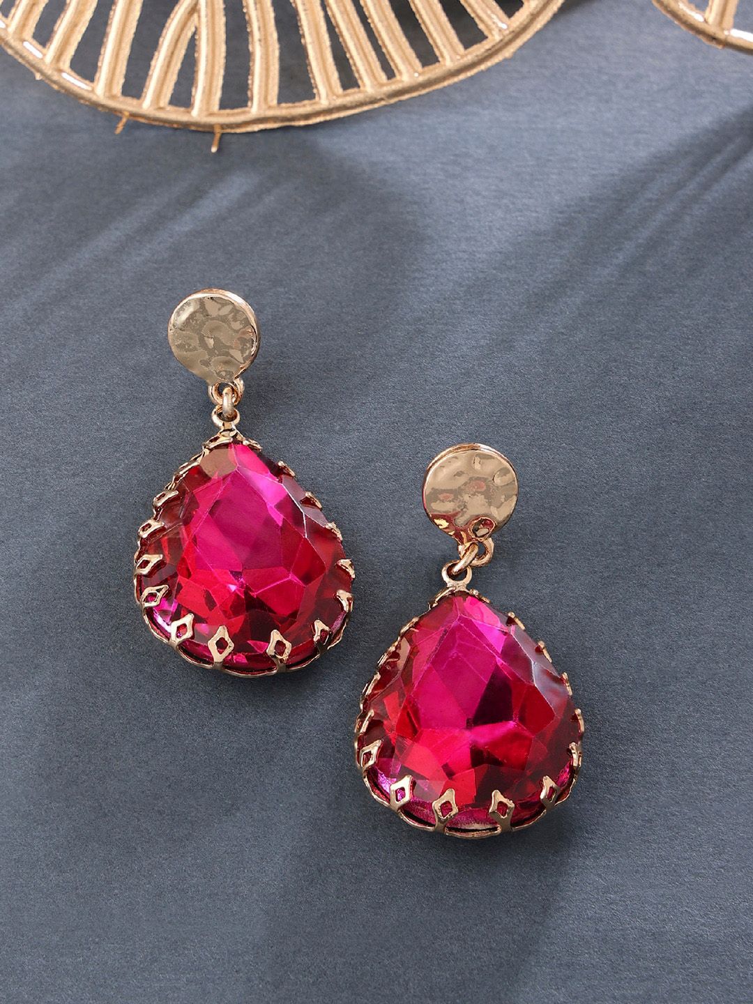 Accessorize Fuchsia Circular Drop Earrings Price in India