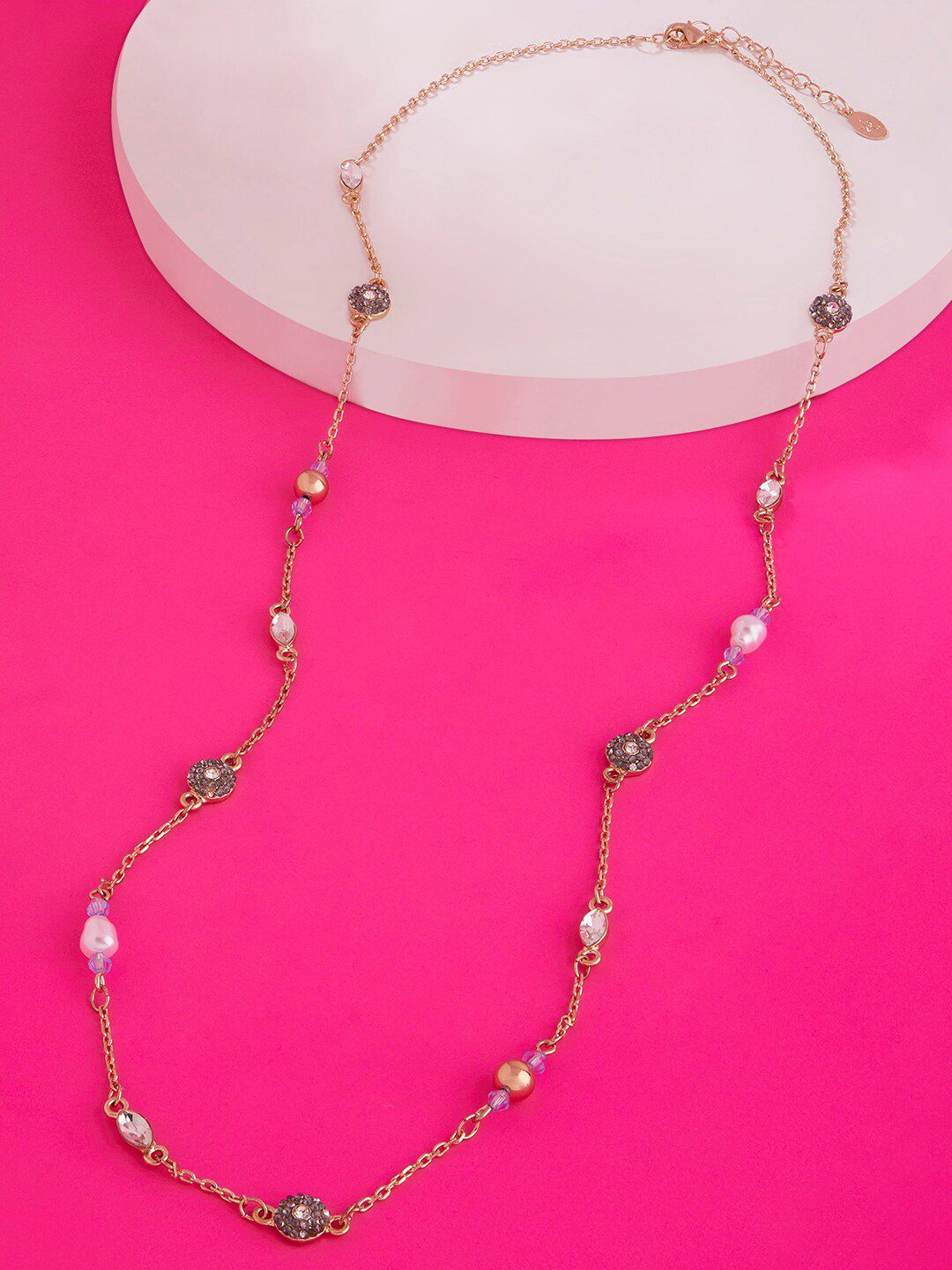 Accessorize Gold-Toned & White Bohemian Necklace Price in India