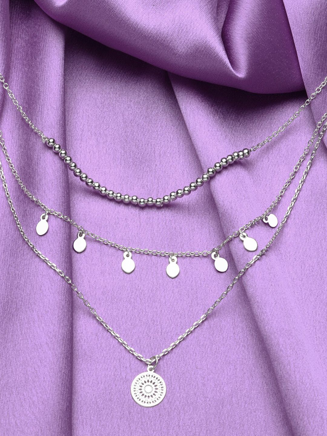 Accessorize Silver-Toned Layered Necklace Price in India