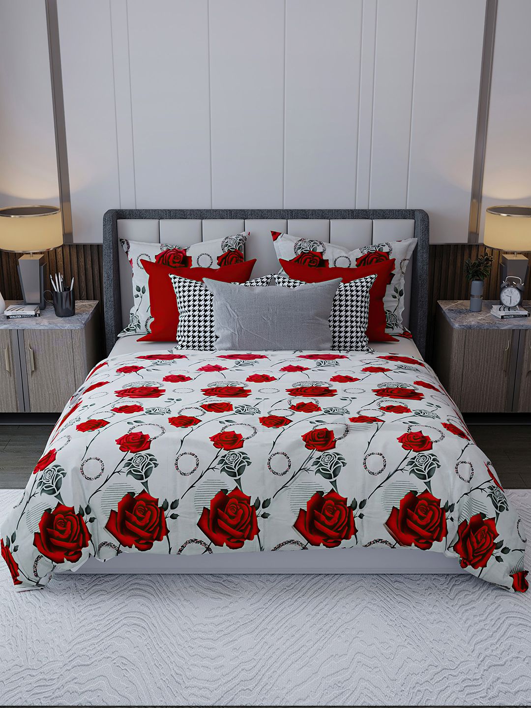 LABHAM Unisex Red Bedsheets Price in India