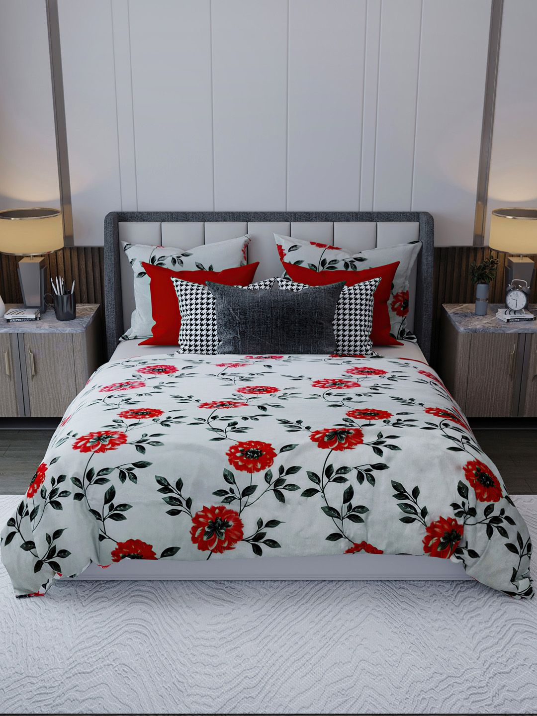 LABHAM Unisex Red Bedsheets Price in India