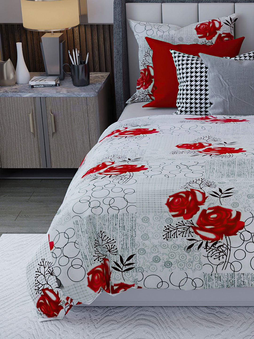 LABHAM Unisex Red Bedsheets Price in India