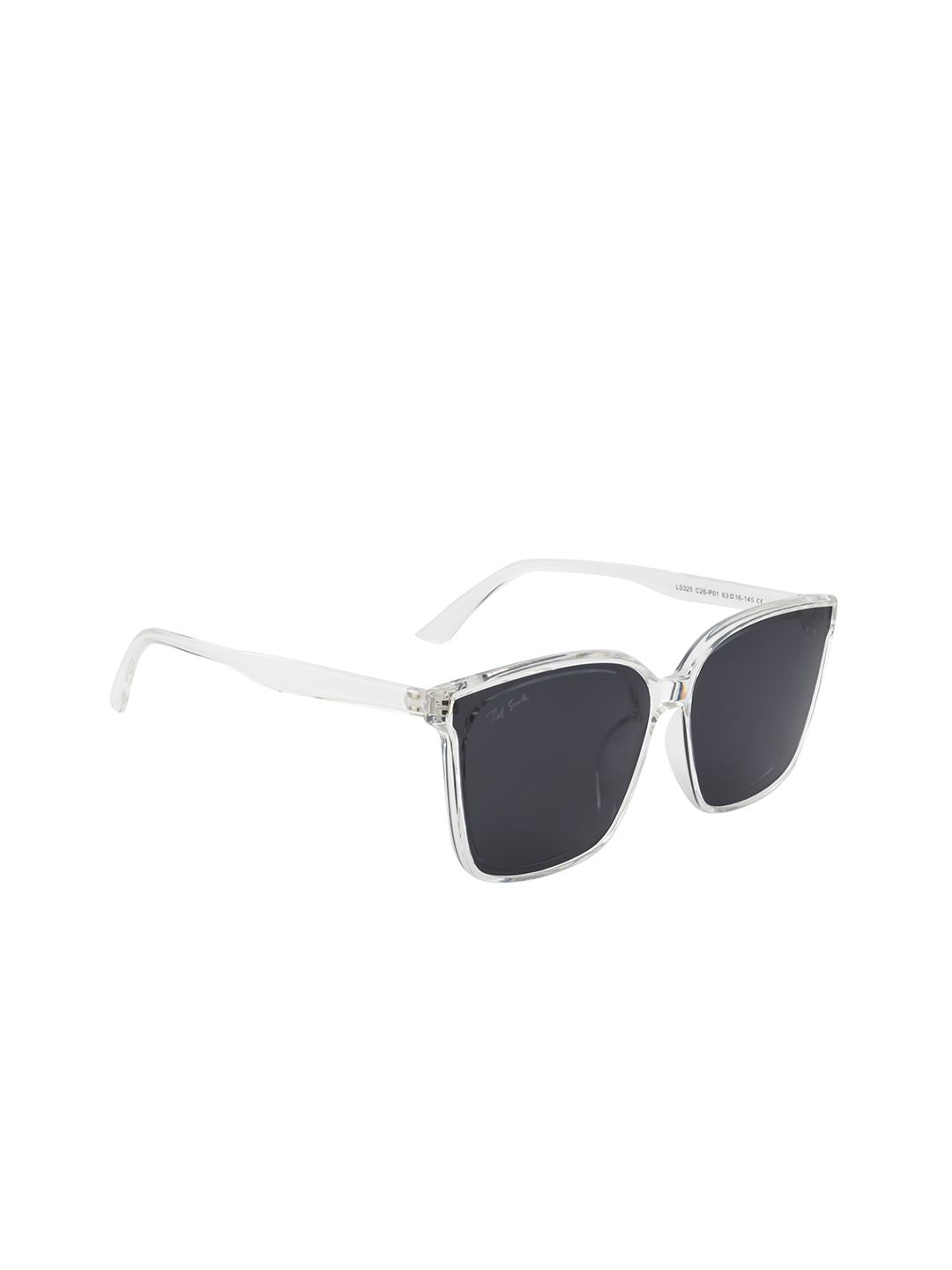 Ted Smith Unisex Grey Lens & White Square Sunglasses with Polarised and UV Protected Lens Price in India