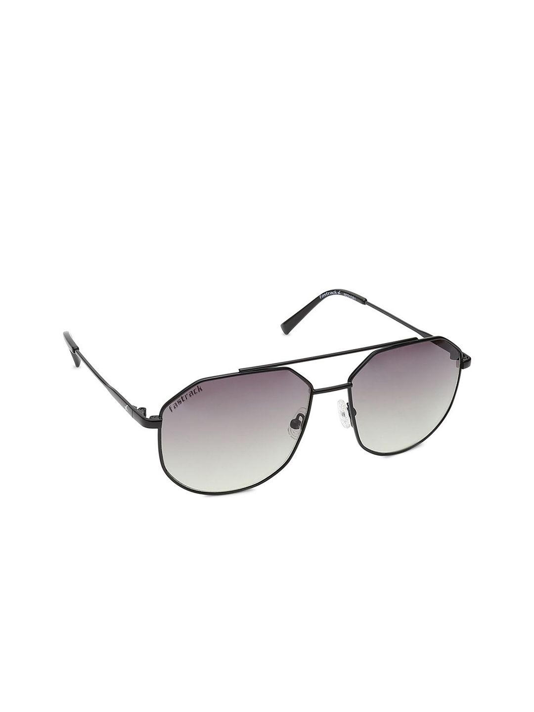 Fastrack Unisex Grey Lens & Black Oval Sunglasses with UV Protected Lens Price in India