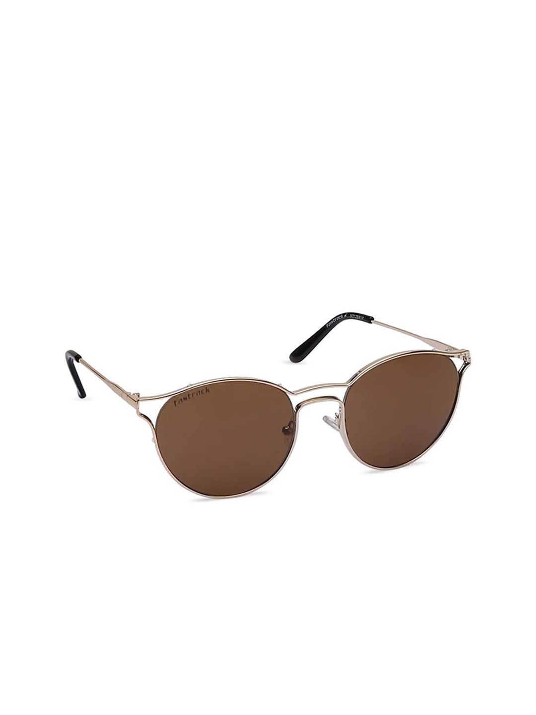 Fastrack Unisex Brown Lens & Yellow Round Sunglasses with UV Protected Lens Price in India
