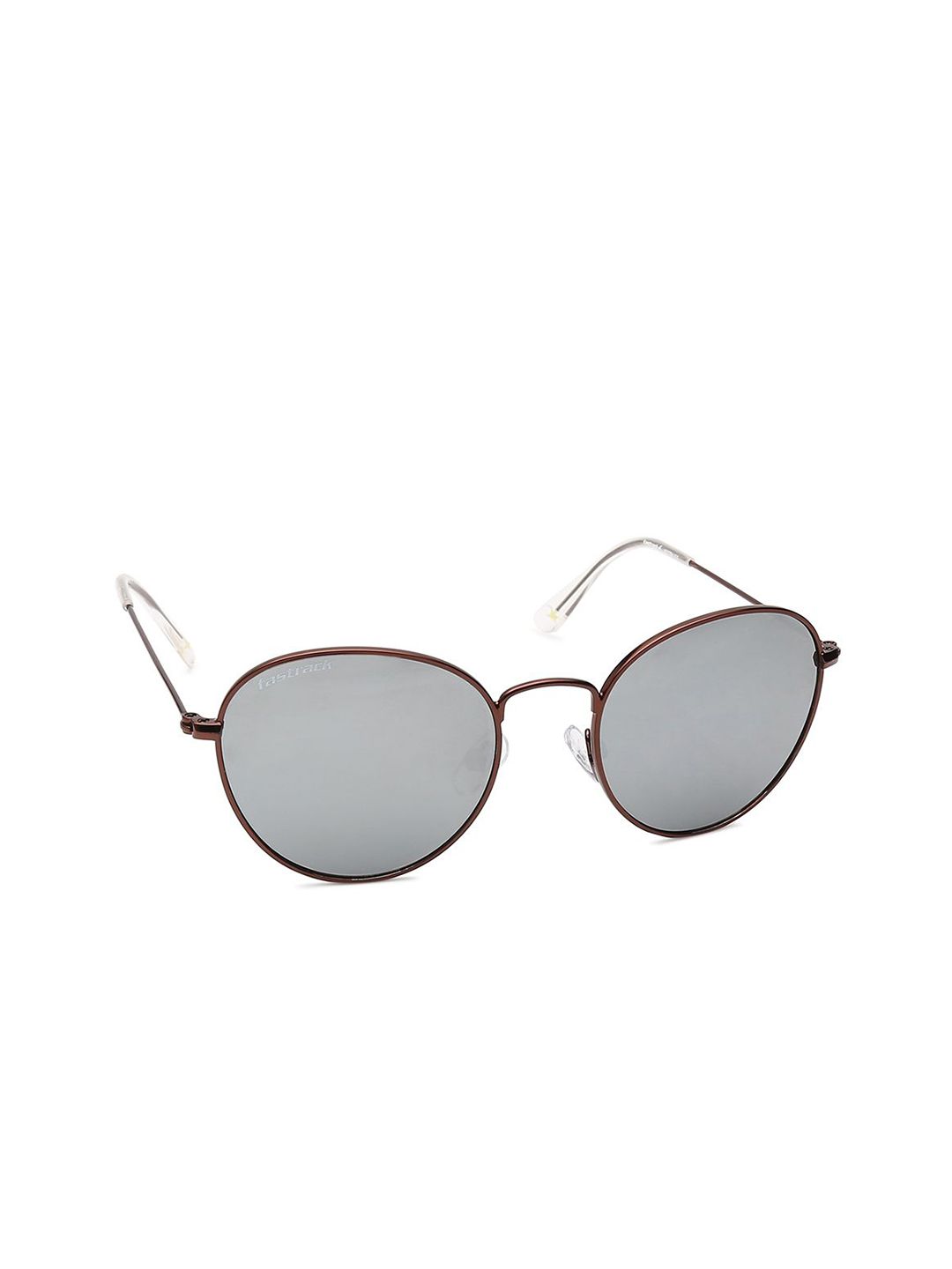 Fastrack Unisex Grey Lens & Brown Round Sunglasses with UV Protected Lens Price in India