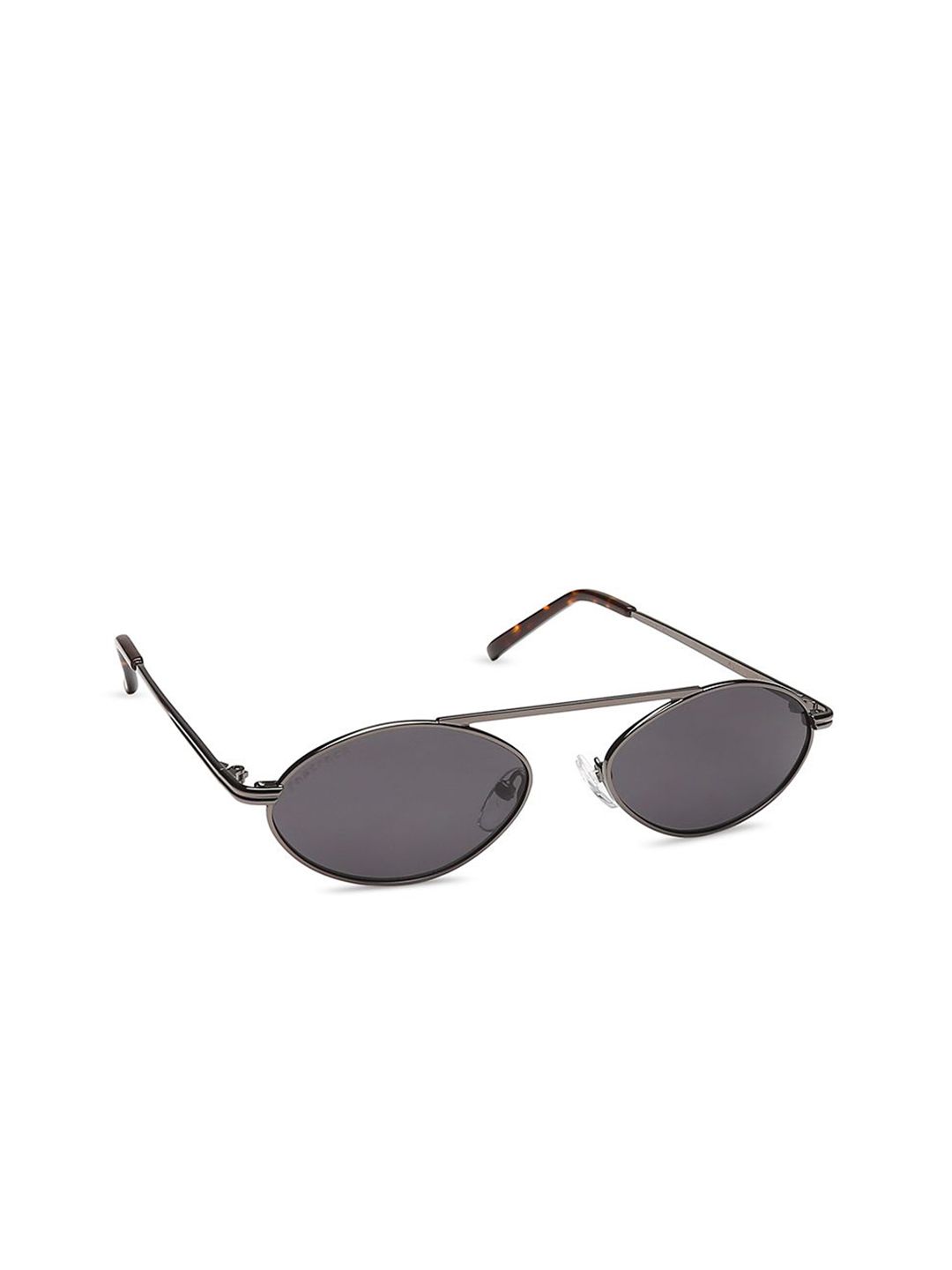 Fastrack Unisex Grey Lens & Gunmetal-Toned Oval Sunglasses with UV Protected Lens Price in India