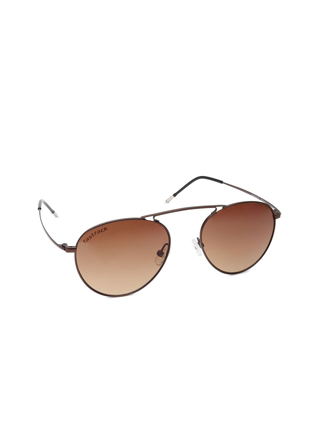 Fastrack Unisex Brown Lens & Brown Aviator Sunglasses with UV Protected Lens Price in India