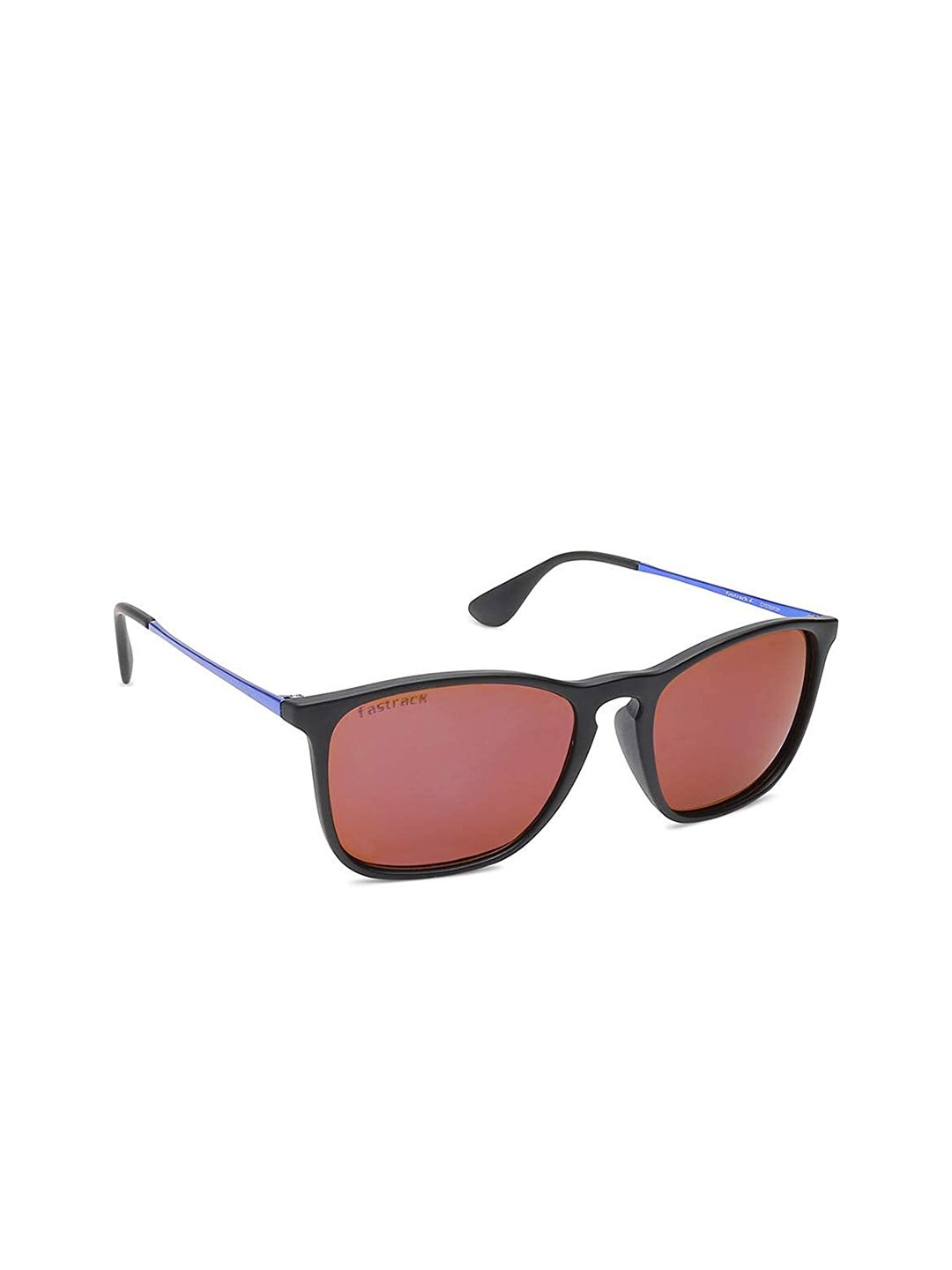 Fastrack Unisex Brown Lens & Black Square Sunglasses with UV Protected Lens Price in India