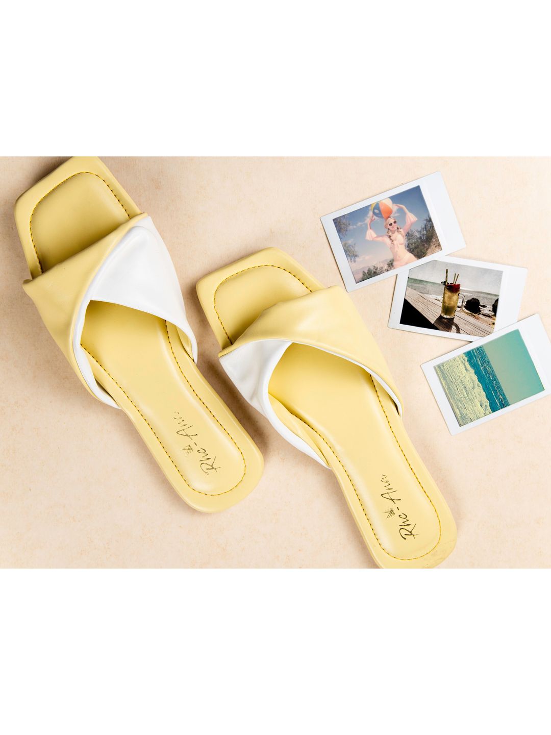 Rhe-Ana Women Yellow Colourblocked Party Ballerinas with Bows Flats