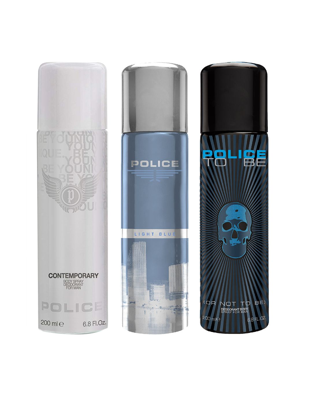 Police Men Set of Light Blue, Contemporary & To Be Deodorants