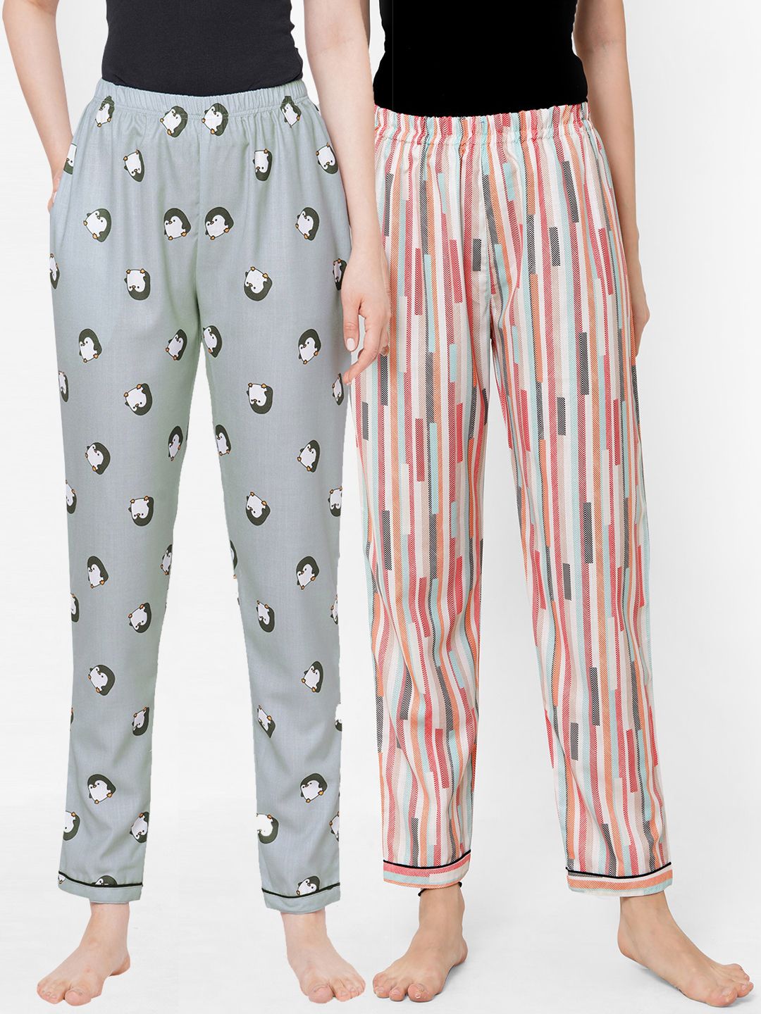 FashionRack Women Pack of 2 Printed Lounge Pants Price in India