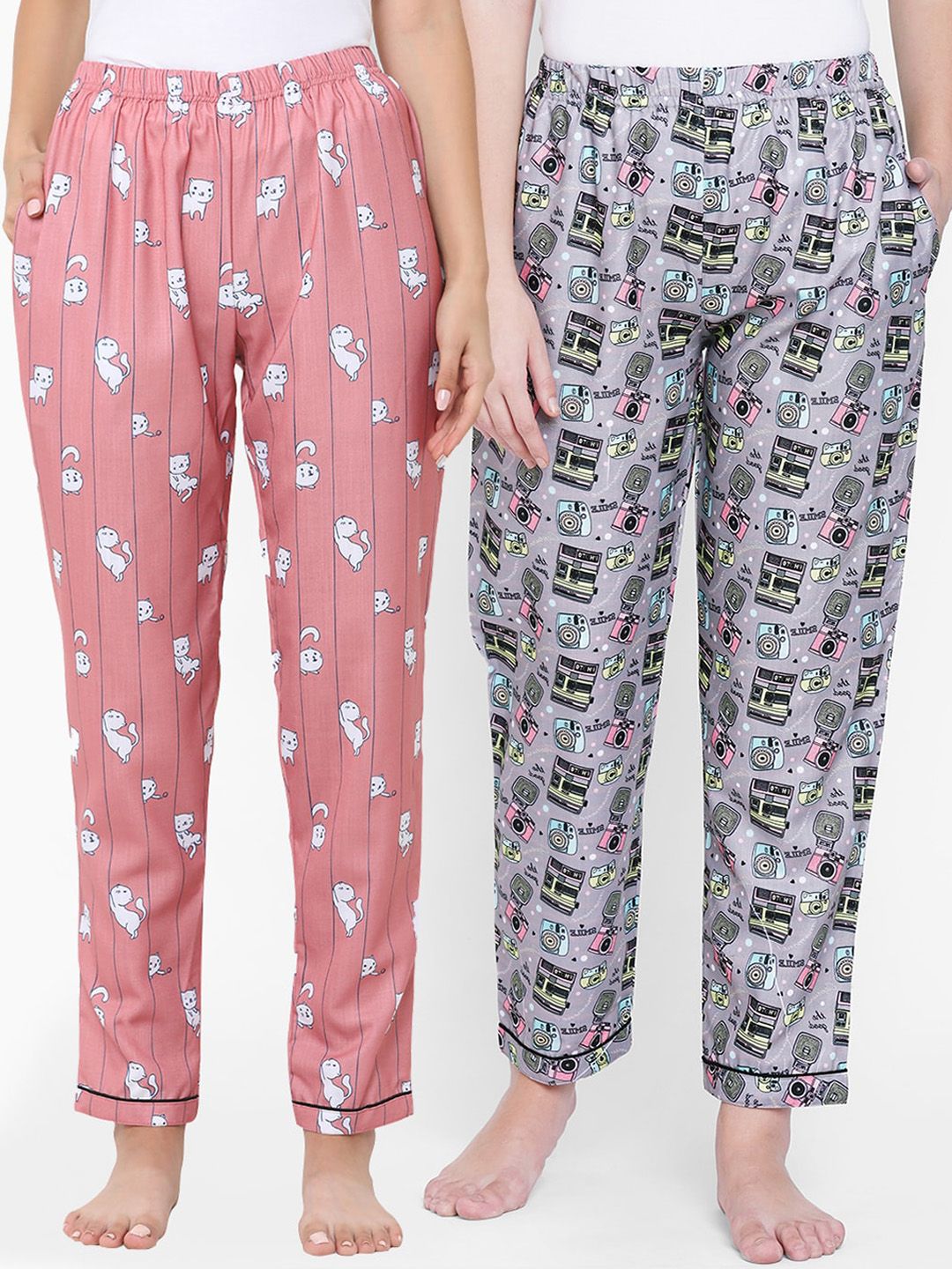 FashionRack Women Pack of 2 Printed Lounge Pants Price in India