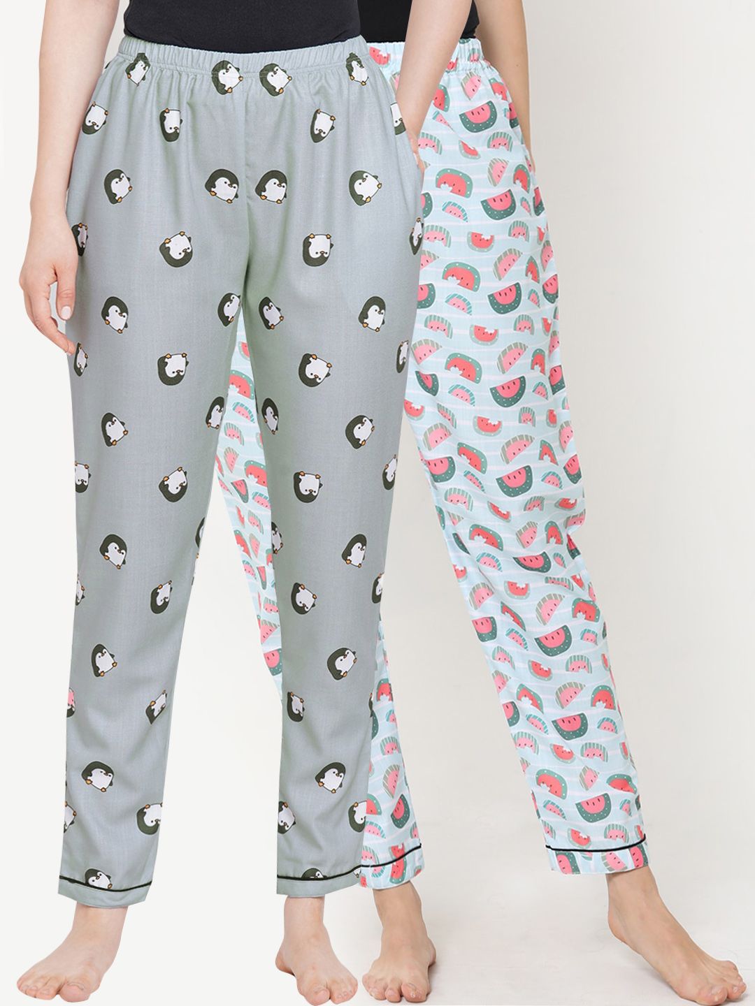 FashionRack Women Pack of 2 Printed Lounge Pants Price in India