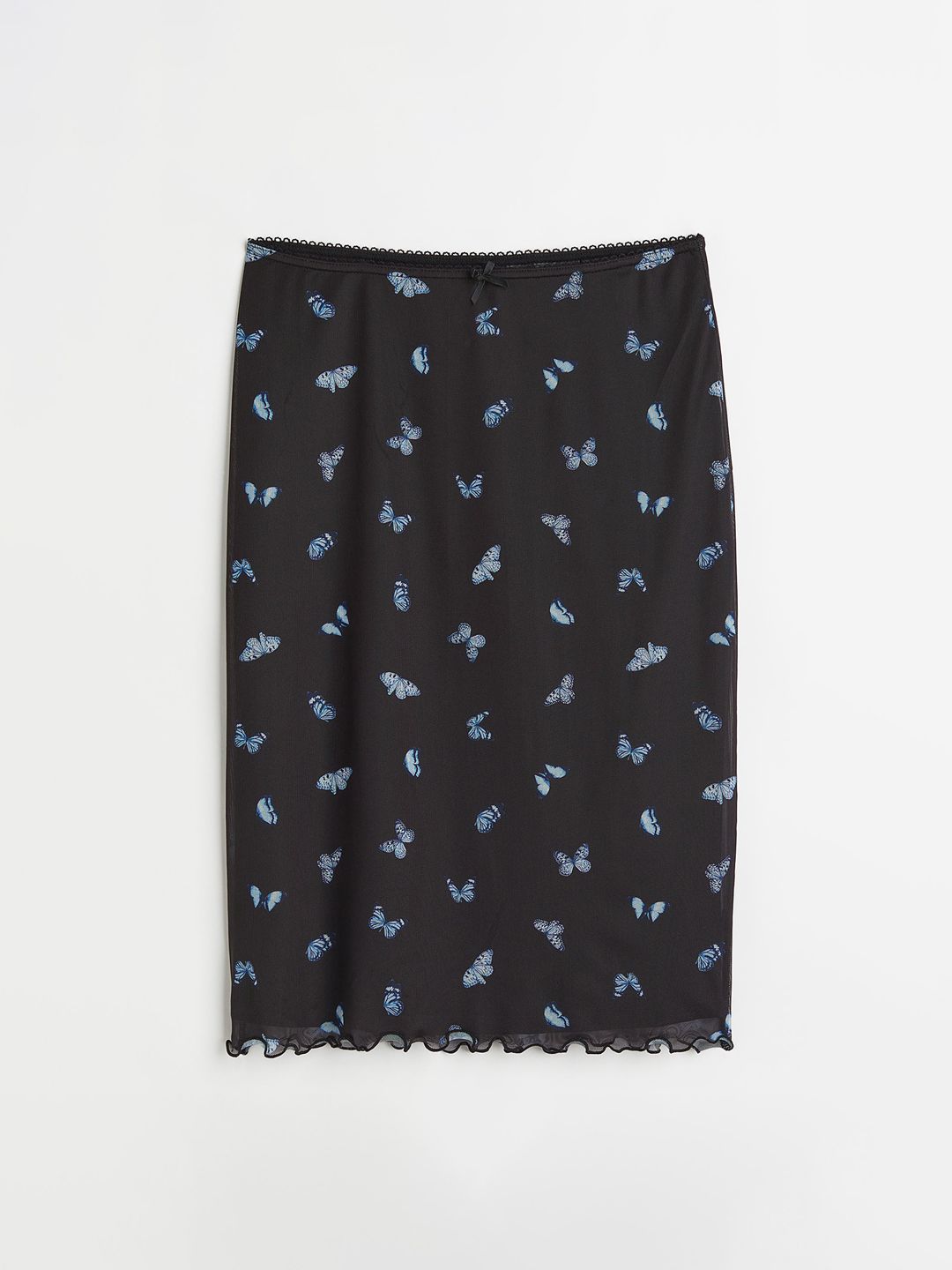 H&M Women Black Printed Mesh Skirts