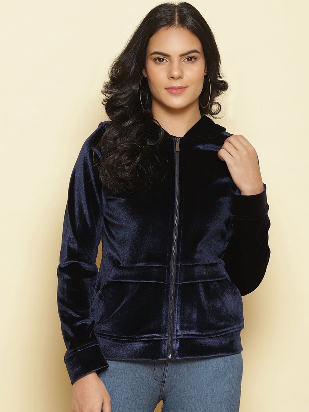 Lakshita Women Blue Floral Fleece Tailored Jacket Price in India