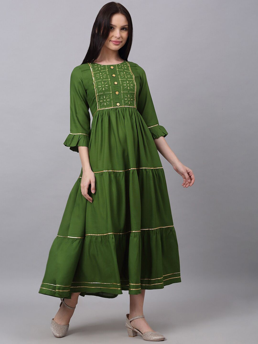 KALINI Green Maxi Dress Price in India