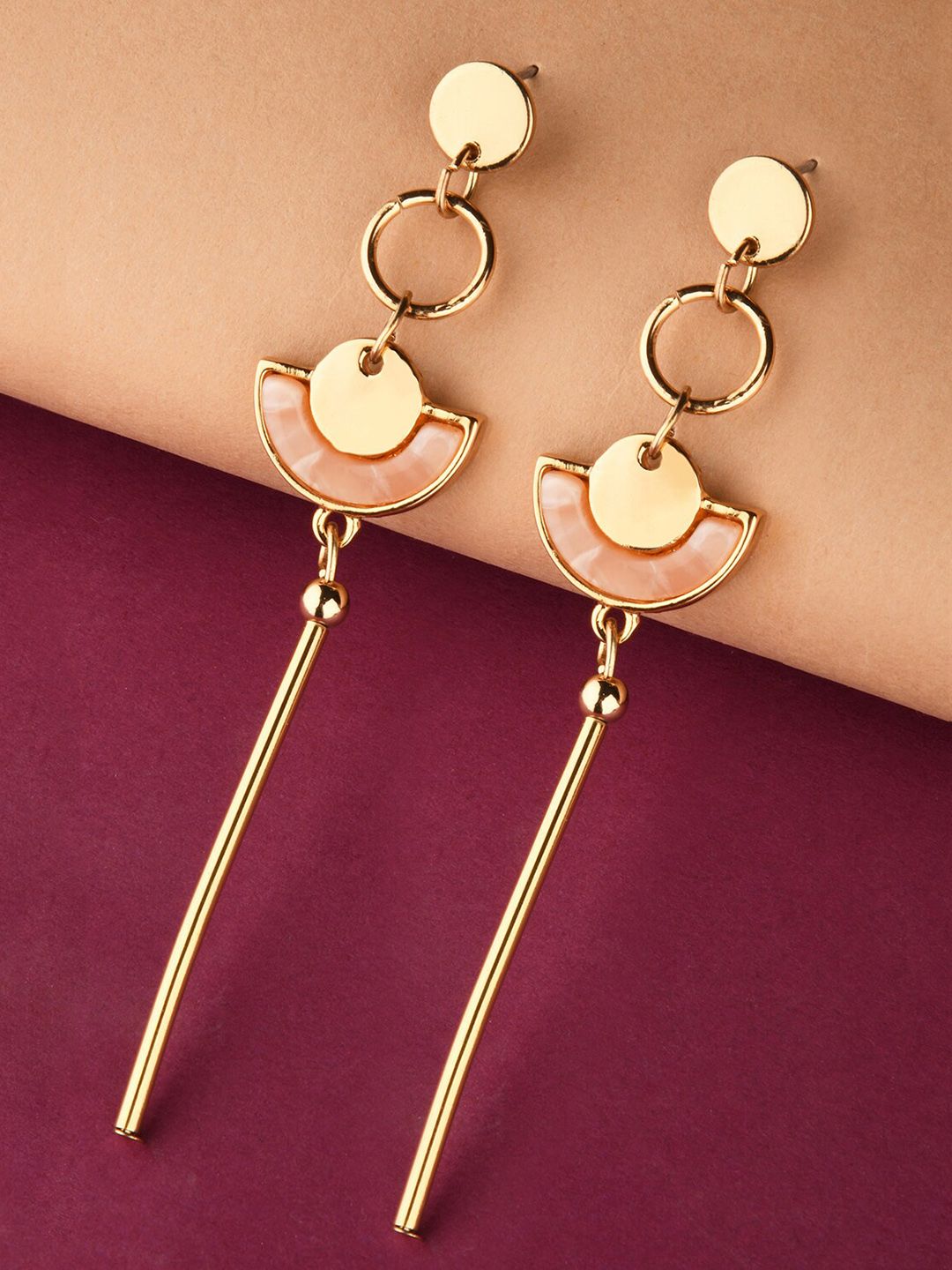 Lilly & sparkle Gold-Toned Contemporary Drop Earrings Price in India