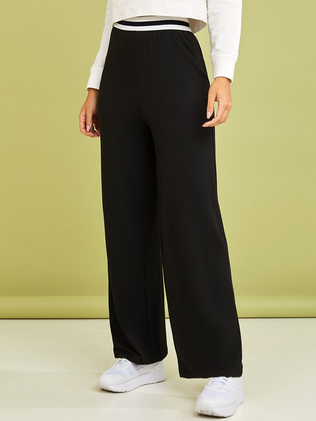 Styli Women Black High-Rise Trousers Price in India