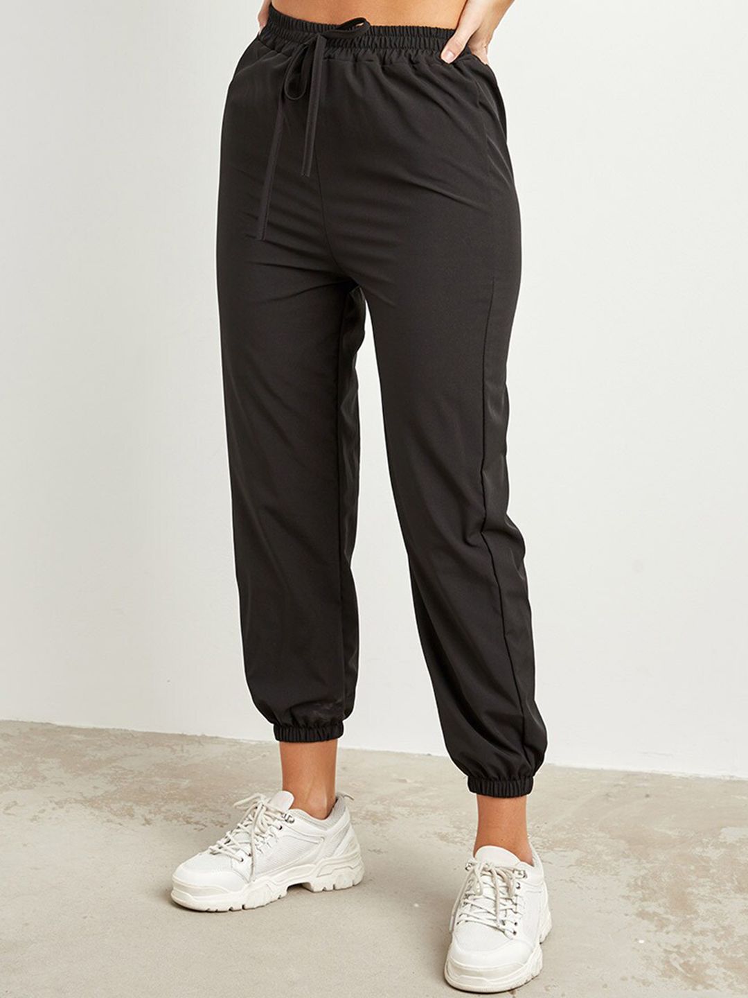 Styli Women Black Joggers Trousers Price in India