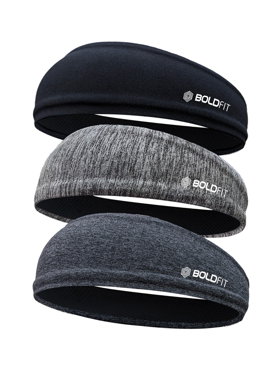 BOLDFIT Black & Grey Non Slip Headband Price in India