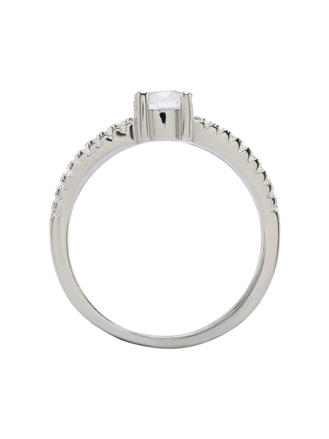 ANAYRA 925 Sterling Silver White AD Studded Ring Price in India