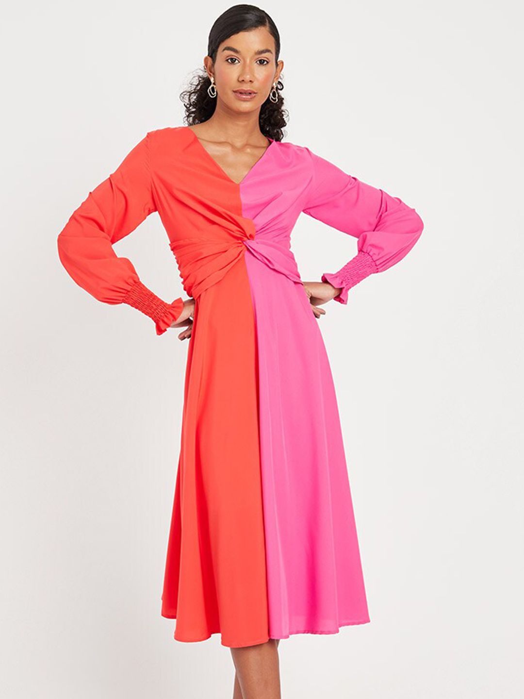 Styli Red Midi Dress Price in India